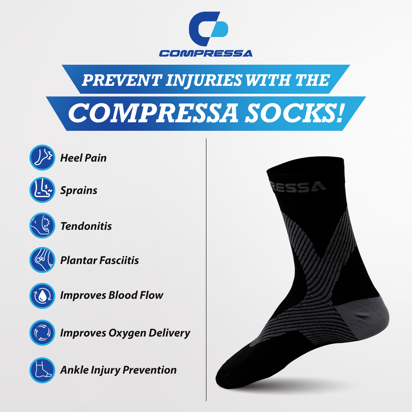 Compression Socks w/Covered Toe